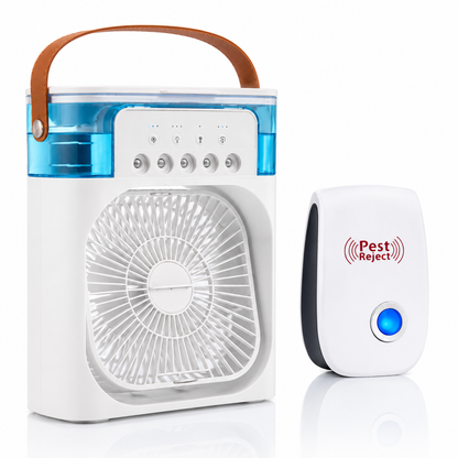 Ventilador Climatizador con pulverizador portátil+ Pest Reject Pro GRATIS