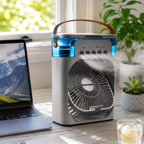 Ventilador Climatizador con pulverizador portátil