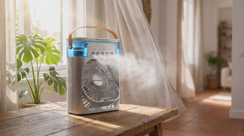 Ventilador Climatizador con pulverizador portátil